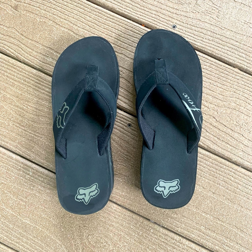 Fox Racing Flip Flop Sandals / Black Silver